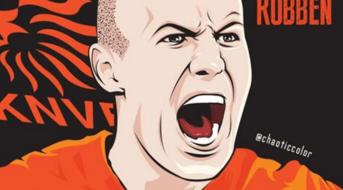 Arjen Robben artwork from the genius @ChaoticColor
